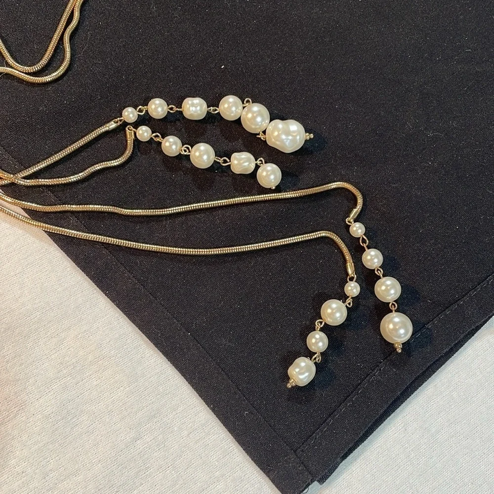 Bundle of 2 Gold Pearl Necklace & 3 Bangle Bracelets Ophelia Roe NWT